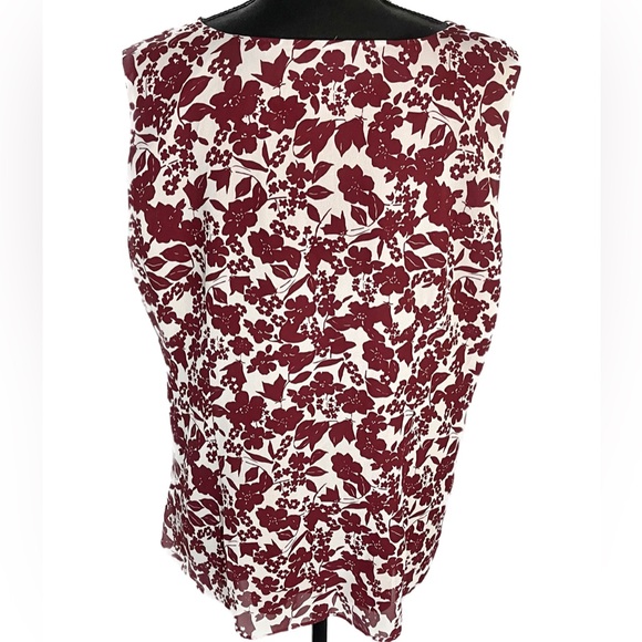 Daisy Fuentes Tank Blouse Mock Wrap Red White 2X 2XL XX - Picture 5 of 14